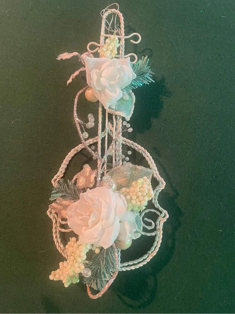 Floral Violin Xmas Decorations